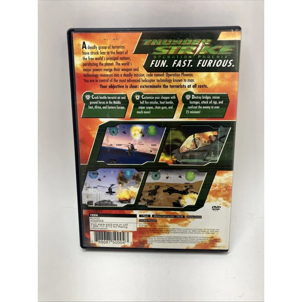 Thunder Strike: Operation Phoenix Sony PlayStation 2 PS2 W/ Manual